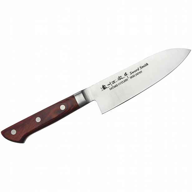 Nůž Santoku Satake Kotori 15 cm rukojeť pakka ocel molybden-vanadiová