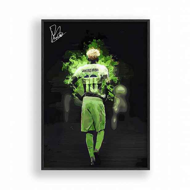 Obraz Lamine Yamal Fc Barcelona Plakát Rámeček Dřevěný Černý 30x42 cm