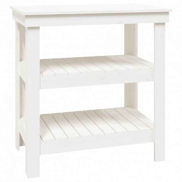vidaXL Pracovní stůl Bílá 78,5 x 50 x 80 cm Masivní borovicové dřevo