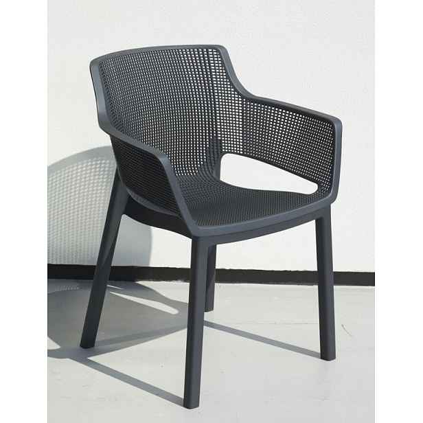 Metalicky šedá zahradní židle Keter Elisa