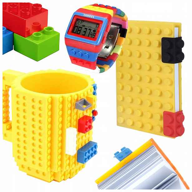 Set: Klockový hrnek Náramkové Podsvícení Hodinek Notes Pro děti!