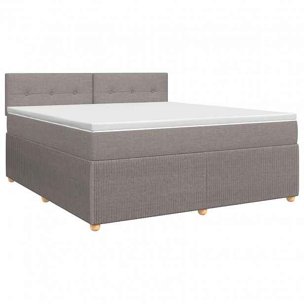 vidaXL Postel boxspring s matrací s čelo Taupe 140 x 190 cm Textil