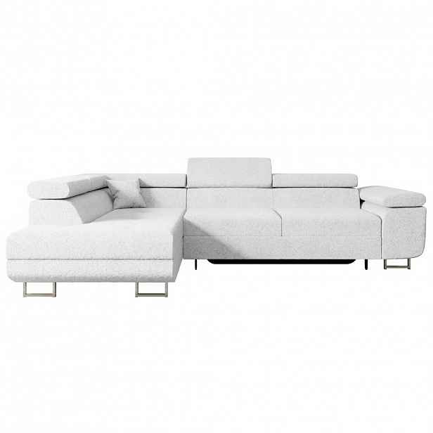 ALTDECOR ROHOVÁ SEDACÍ SOUPRAVA s funkcí lůžka a úložným prostorem GUSA-L 272x202x107 cm bílá buklé