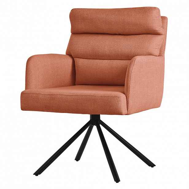 ML-DESIGN OTÁČIVÁ JÍDELNÍ ŽIDLE oranžová látkové čalounění
