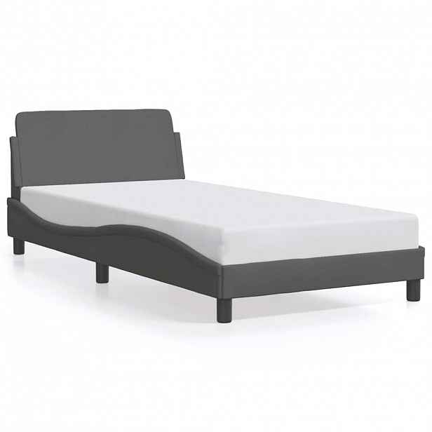 vidaXL Rám postele Dover tmavě šedý 100 x 203 cm textil