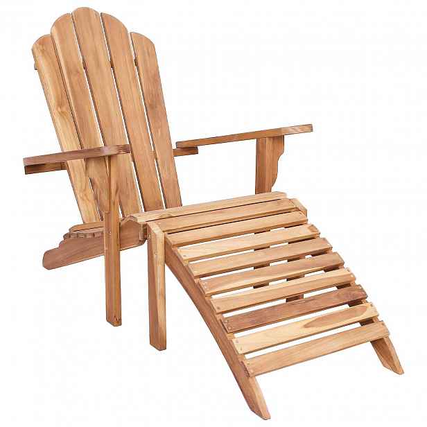 vidaXL Zahradní křeslo Adirondack s podnožkou Přírodní