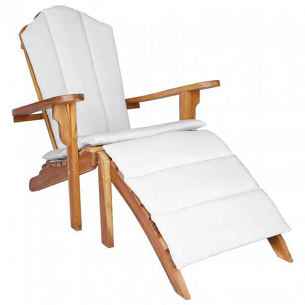 vidaXL Zahradní křeslo Adirondack s podnožkou Přírodní