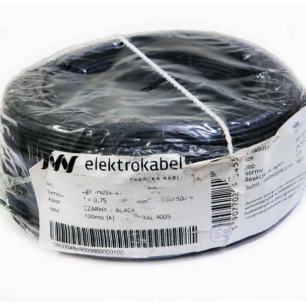 Kabel Lgy 0,75 mm černý 100 m 500 V