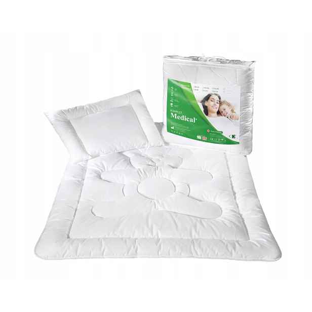 Přikrývka pro děti 90x120 polštář 40x60 Medical bílá antialergická