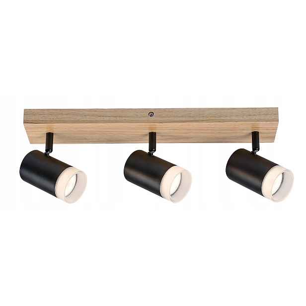 Rabalux Toras stropní lišta 3xGU10 dub/černá, nastavitelné spoty IP20