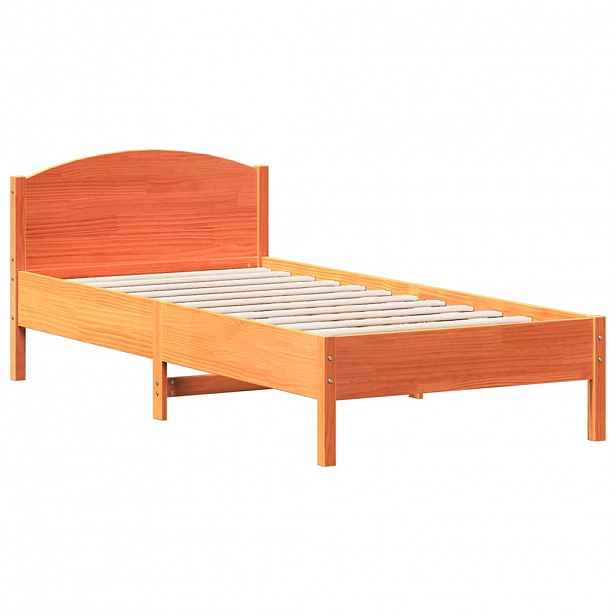 vidaXL Postel bez matrace voskově hnědá 100 x 200 cm masivní borovice