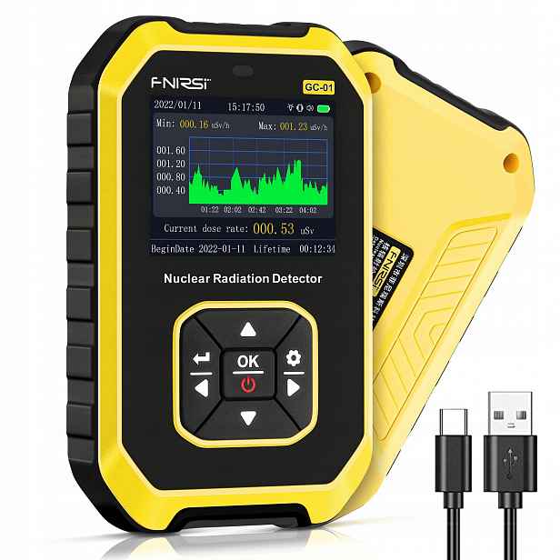 Geigerův počítač, tester radiace, dozimetr GC01LCD a Aku