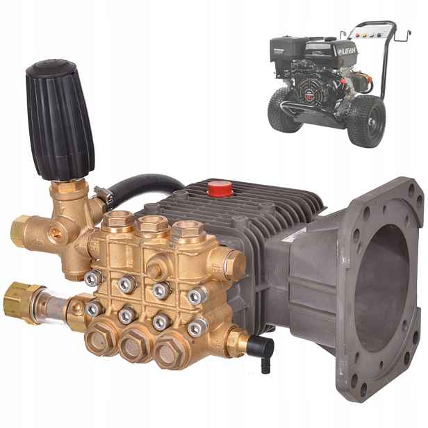 Mosazná pumpa pro myčku Techkar G275 Triplex Pump série Wzg hřídel 1" By-pass