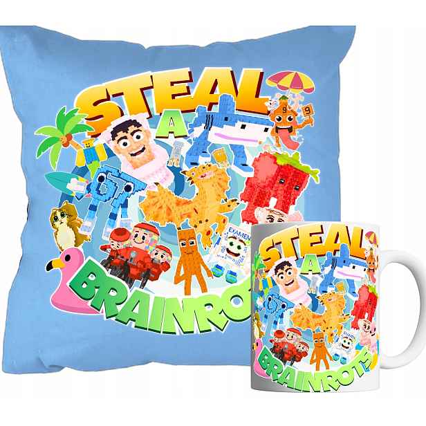 Set Hrnek A Polštář Modrý Roblox Steal A Brain Rot Dárek Jméno