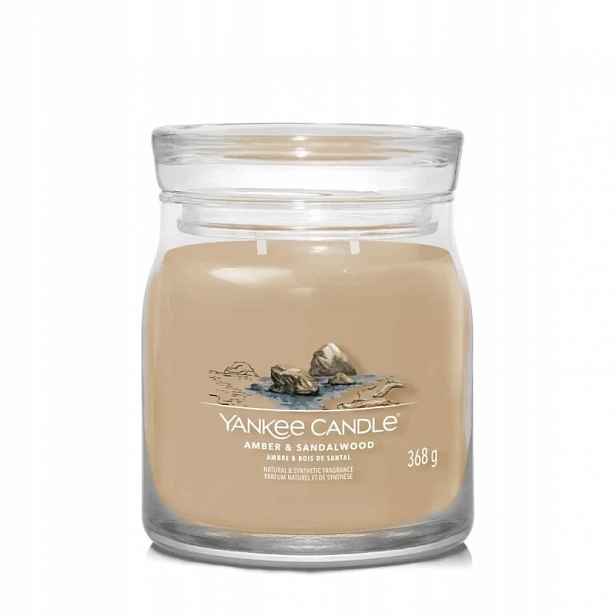 Yankee Candle Amber & Sandalwood, sójová svíčka se dvěma knoty, 368 g
