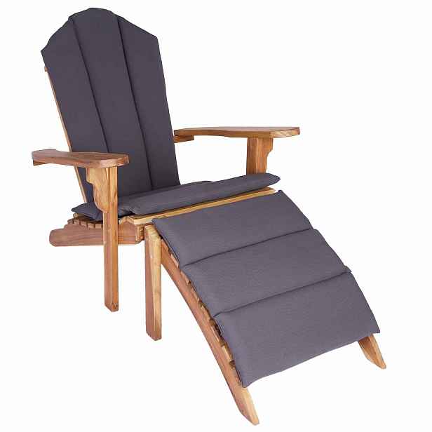 vidaXL Zahradní křeslo Adirondack s podnožkou Přírodní