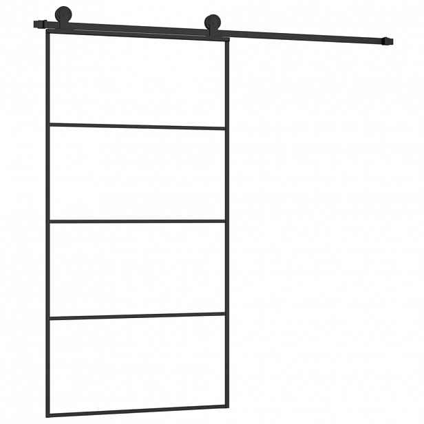 vidaXL Posuvné dveře s kováním 102,5 x 205 cm ESG sklo a hliník