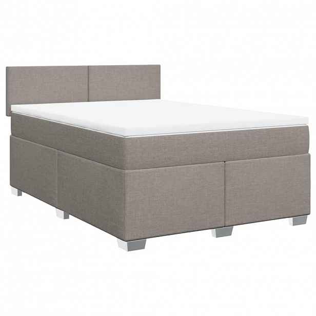 vidaXL Box spring postel s matrací taupe 140x190 cm textil