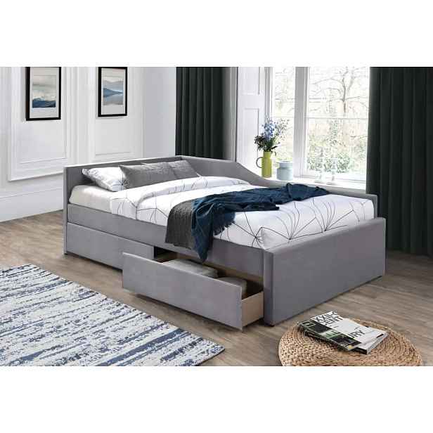 Casarredo Postel ELIAS velvet 120x200 šedá