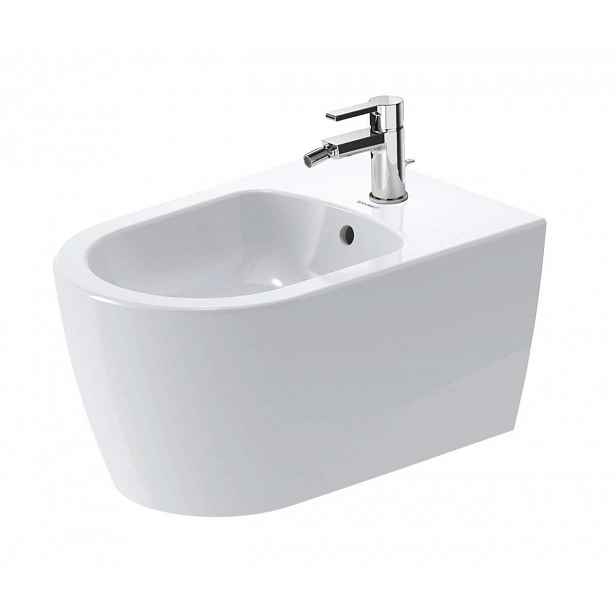 Duravit ME by Starck - Závěsný bidet, s přepadem, otvor pro baterii, DuraShield, matná bílá 228815AC00