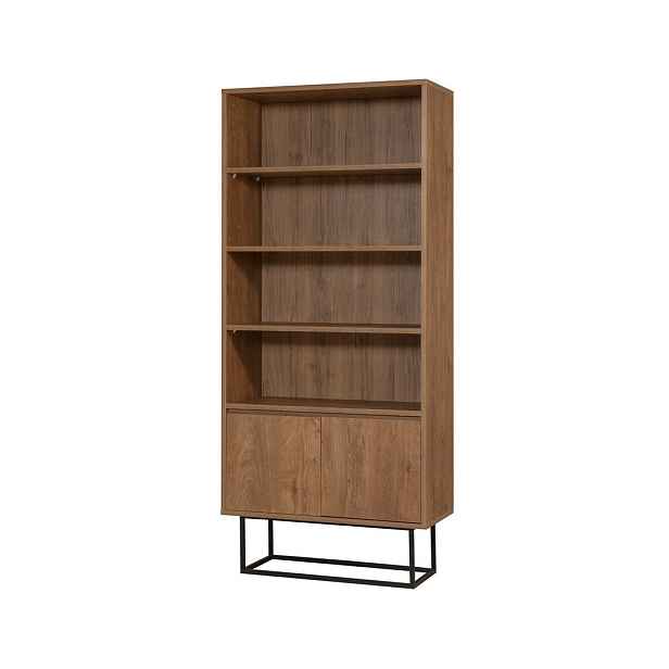 Knihovna Rea Black and Walnut