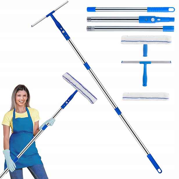 Nástroj Na Mytí Oken S Vyměnitelnou Mikrovláknovou Utěrkou A Stěrkou 120 cm