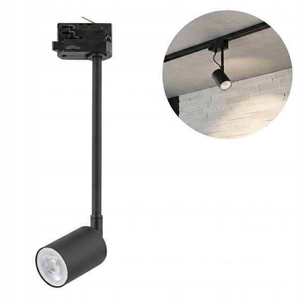Spot reflektor kolejnicový pohyblivý 3F GU10 černý kovový akcentující Tk Lighting