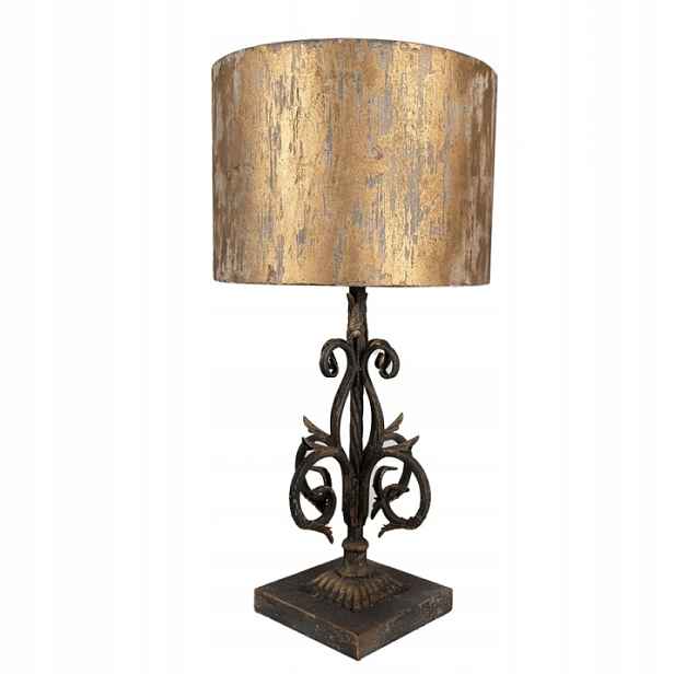 Stolní lampa s dekorativní podlahovou nohou a zlatým stínidlem 36x71 cm