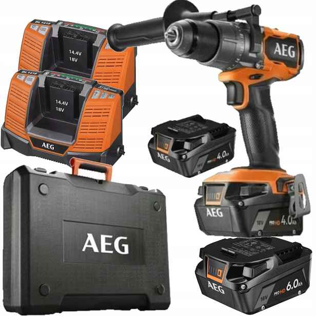 Aeg aku vrtačka +2x Akumulátor 4.0Ah +2x Nabíječka Akumulátor 6.0Ah