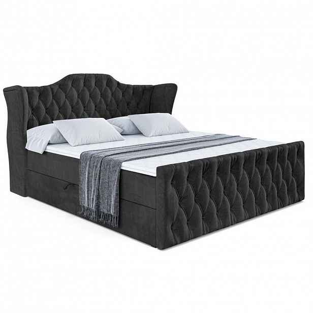 ALTDECOR AMERICKÁ postel VILA-Z – 140 × 200 cm – H3 – černá