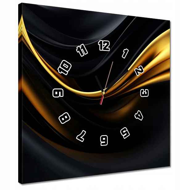 Hodiny 40x40 Hedvábná zlatá stuha