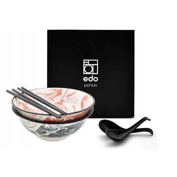 Sada 2 misek s lžícemi a paličkami Ramen Dragon 1000 ml MIX Bp Box