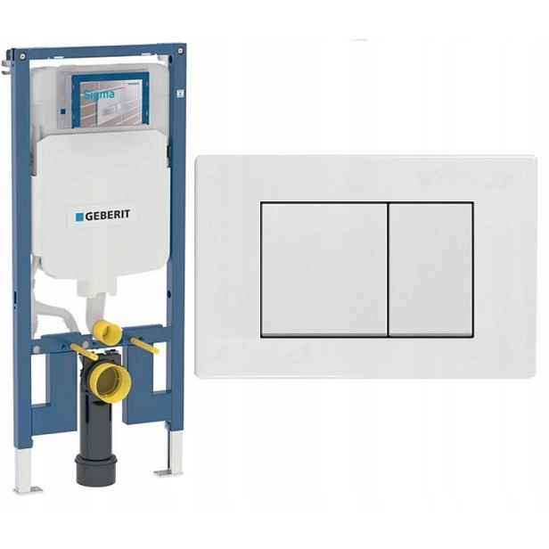 Sada Wc Rám Geberit Duofix Slim 8 cm UP720 tlačítko bílé Podložka