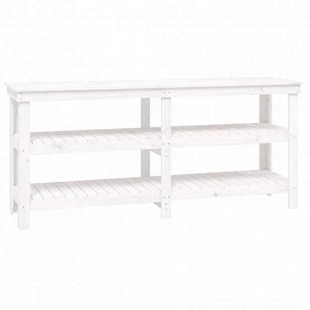 vidaXL Pracovní stůl Bílá 181 x 50 x 80 cm Masivní borovicové dřevo