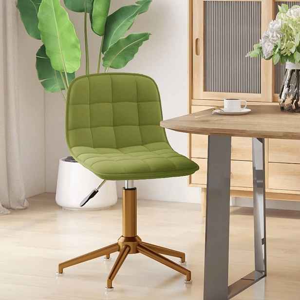 Otočná jídelní židle samet / kov zelená