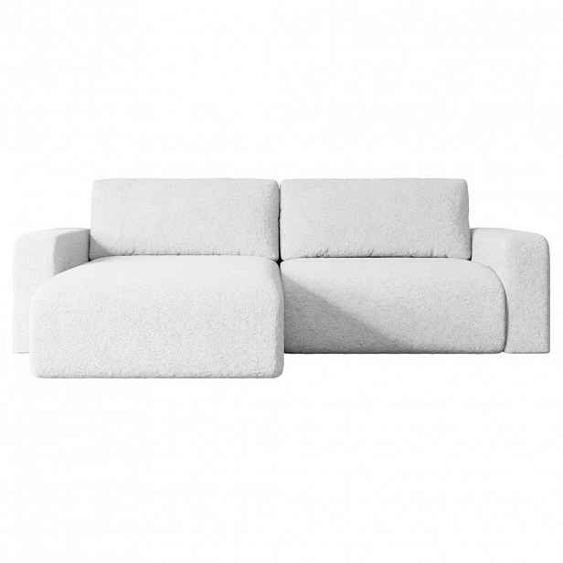 ALTDECOR ROHOVÁ SEDACÍ SOUPRAVA s funkcí lůžka a úložným prostorem KLEEA-L – 247 x 143 x 83 cm, bílá buklé