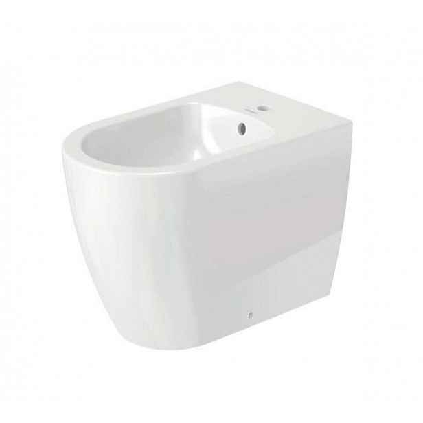 Duravit ME by Starck - Stojící bidet, s přepadem, otvor pro baterii, DuraShield, matná bílá 228910AC00