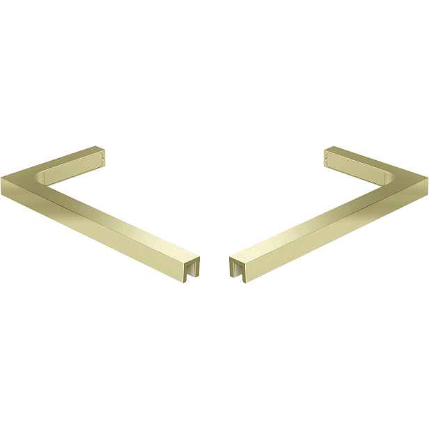 Mexen sada L konzolí 240×120×18 mm, zlatá broušená, pro sklo 6–8 mm