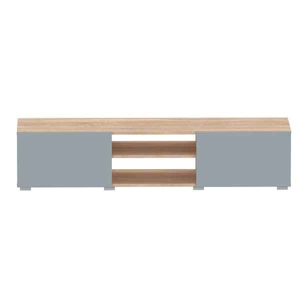 Šedý TV stolek v dekoru dubu 140x31 cm Podium - TemaHome