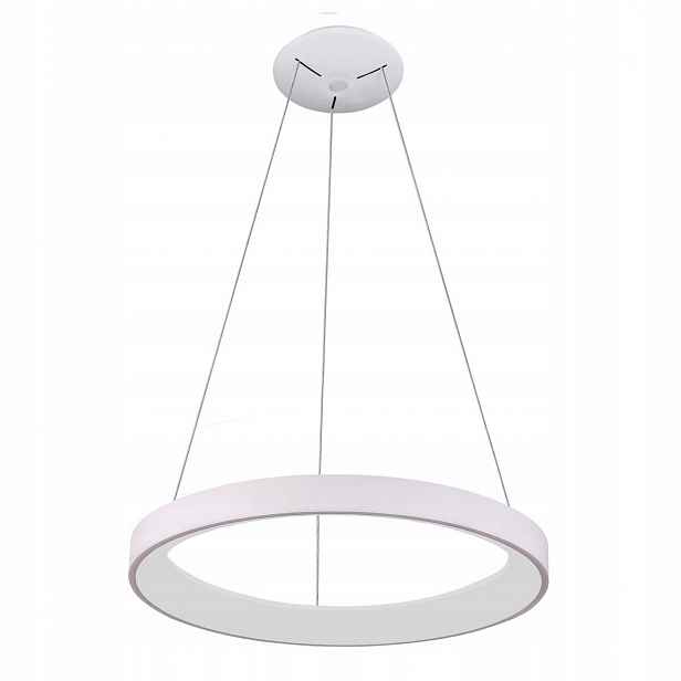 Vico, Moderní bílá závěsná Led lampa, Ring, 3000K/4000K 60W, 78 cm