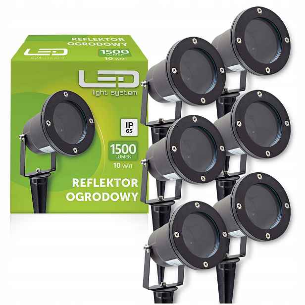 6X Reflektorová zahradní lampa voděodolná IP65 Černá Svítidlo na GU10