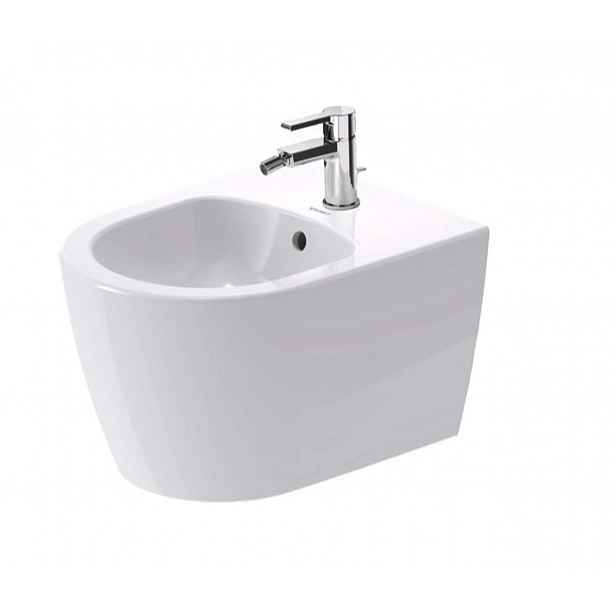 Duravit ME by Starck - Závěsný bidet, s přepadem, otvor pro baterii, DuraShield, bílá 229015AA00