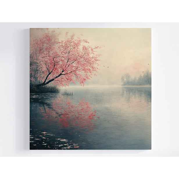 Obraz Na Plátně Canvas Krajina Voda Jezero Strom Květiny Jaro 50x50