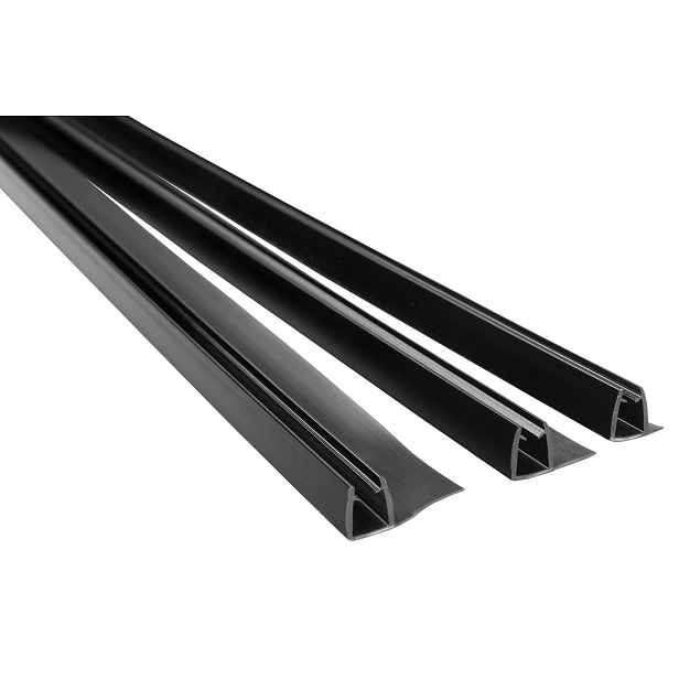 Polysan EASY BLACK set svislých těsnění pro sklo 6/6/6mm, 2000mm (2ks)