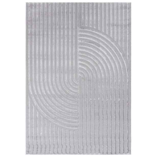 Koberec do obývacího pokoje grafitový 180x250 cm geometrické oblouky moderní měkký