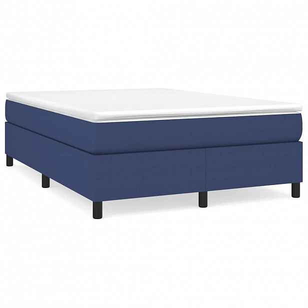 vidaXL Rám postele s boxspringem modrý 140 x 200 cm textil