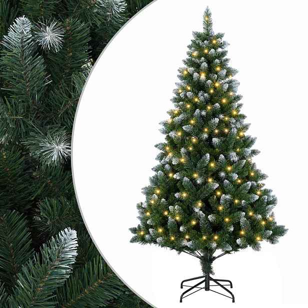 vidaXL Umělý vánoční stromeček 150 cm 150 LED Teplá bílá PVC a kov