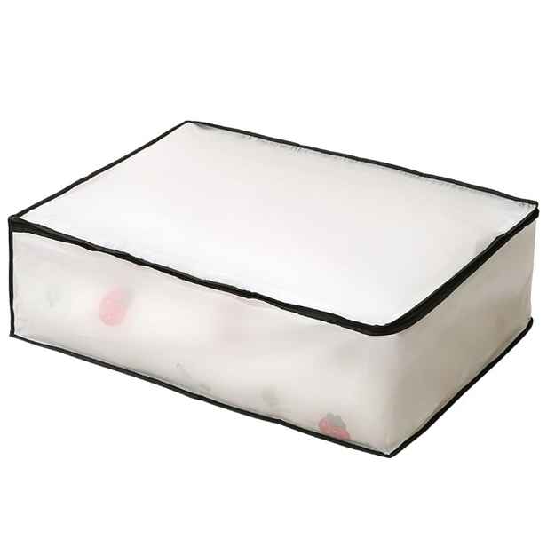 Arte Regal Textilní úložný box na uschování oblečení a ložního prádla, WHITE KIPIT, 60x45x30, bílý