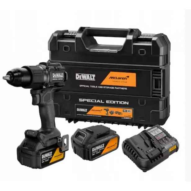 DCD86MP2T Dewalt McLAREN Aku Vrtačka S Příklepem 18V 90 Nm 2x5 Ah
