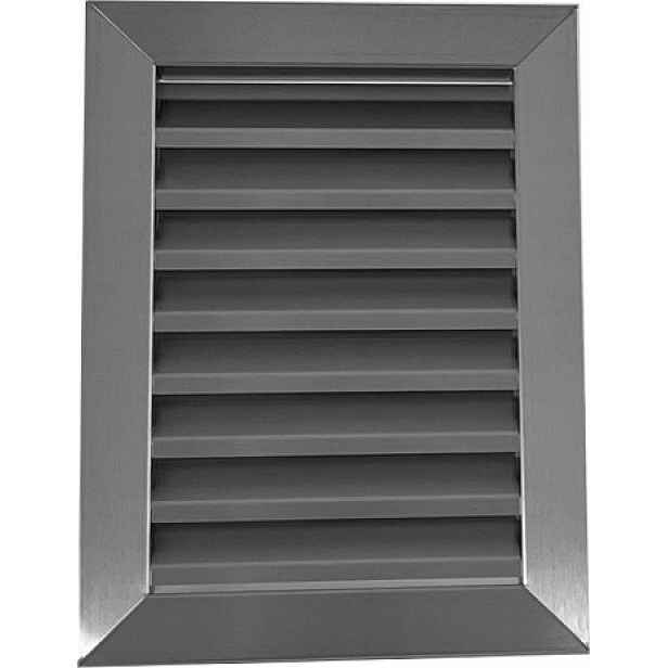 Ventilační mřížka s kovovou žaluzií inox 14x20